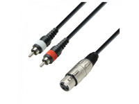 Adam hall 3 STAR XLR (F) to RCA Cable 1m Adam hall 3 STAR XLR (F) to RCA Cable 1m